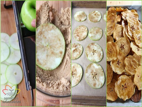 LUNES SALUDABLE DE SNACKS: CHIPS DE MANZANA AL HORNO